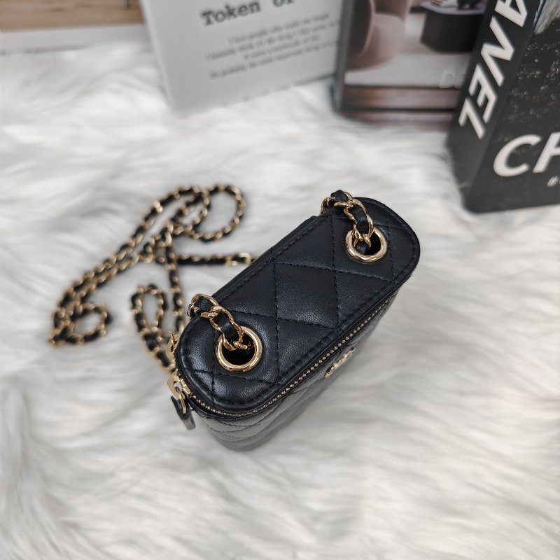 Chanel 22s 煙盒包黑金 羊皮 31開-5