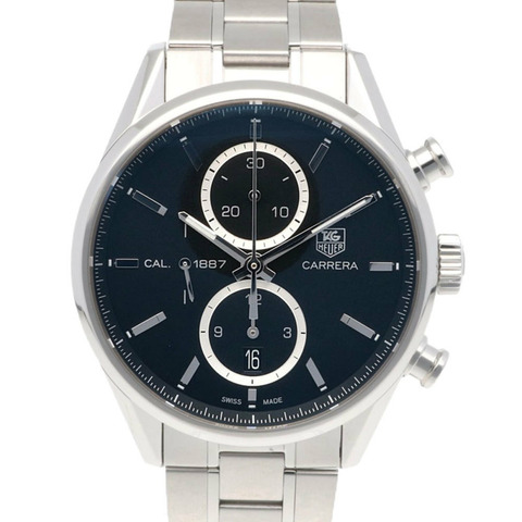 TAG Heuer Carrera Calibre 1887腕錶，不鏽鋼材質，自動上鍊，男士計時碼錶，CAR2110-0，已翻新