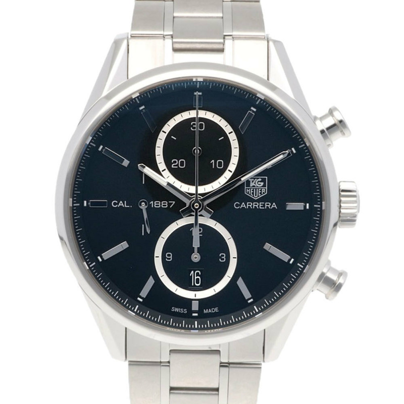 TAG Heuer Carrera Calibre 1887腕錶，不鏽鋼材質，自動上鍊，男士計時碼錶，CAR2110-0，已翻新-0