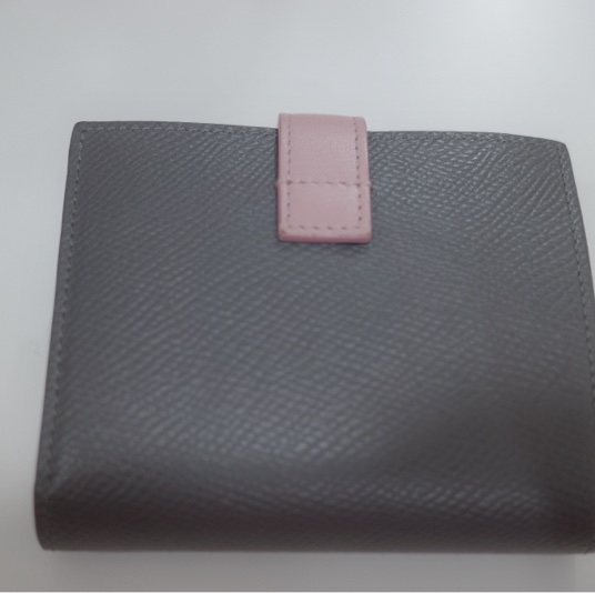 Celine 短夾 灰色拼粉色🥨-9