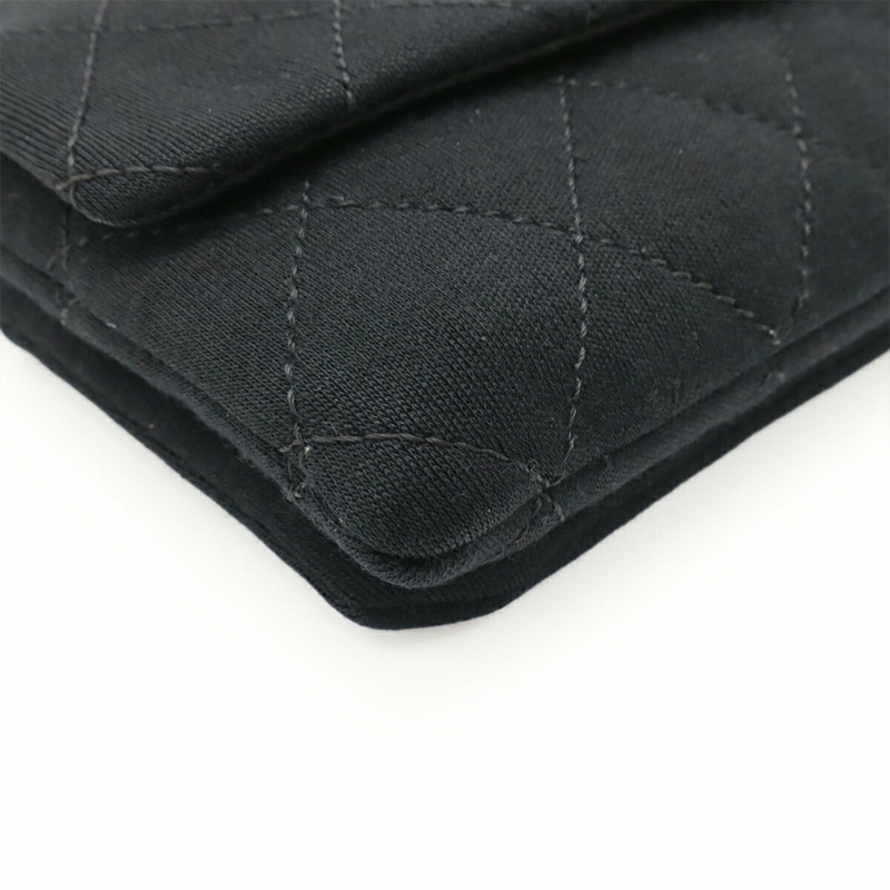 香奈兒 (CHANEL) Matelasse Coco Mark Pochette 鏈條肩背包，棉質，黑色，2011 年限量版-3