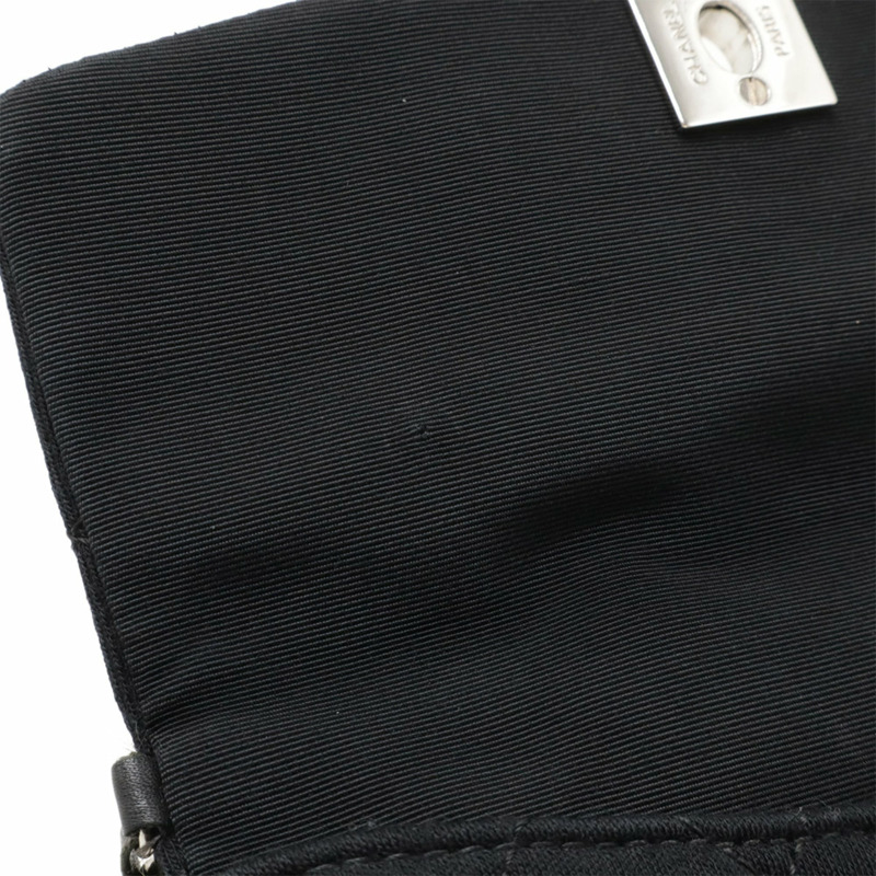 香奈兒 (CHANEL) Matelasse Coco Mark Pochette 鏈條肩背包，棉質，黑色，2011 年限量版-6