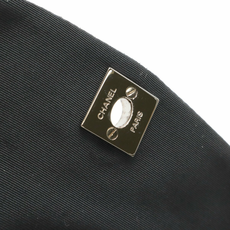 香奈兒 (CHANEL) Matelasse Coco Mark Pochette 鏈條肩背包，棉質，黑色，2011 年限量版-7