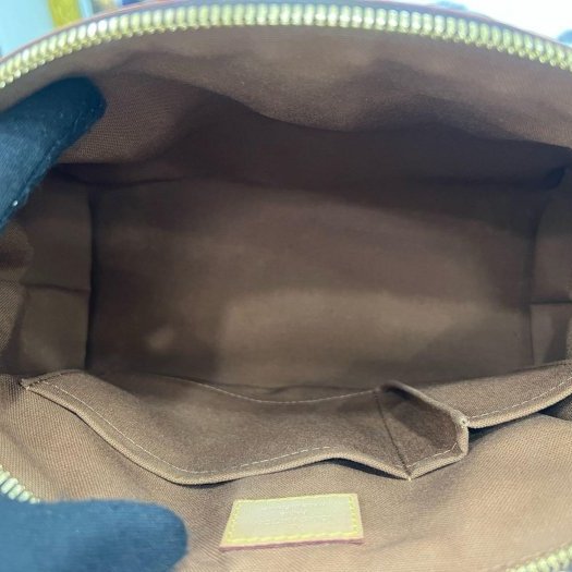 東區正精品㊣LV LOUIS VUITTON M40143 原花皺褶拉鍊手提包小款 RZ5525-2