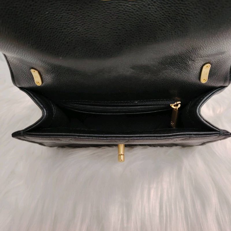 Chanel 香奈兒 24A 黑金 大Logo 方胖子 荔枝牛皮 芯片款-6
