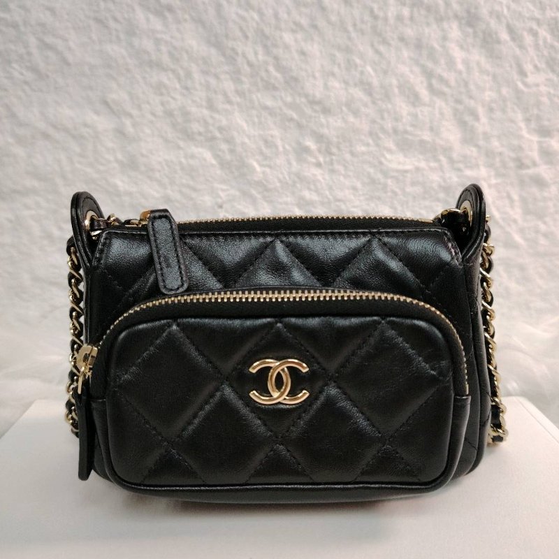 Chanel 香奈兒 25c 小號 黑金 相機包 芯片款-2