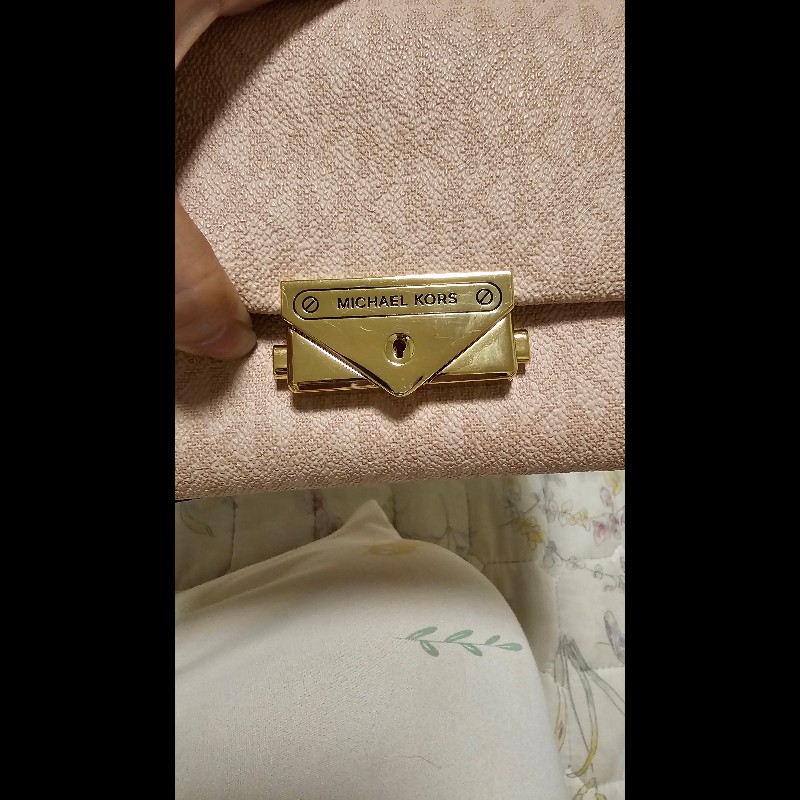 Mk滿版粉紅小廢包-0