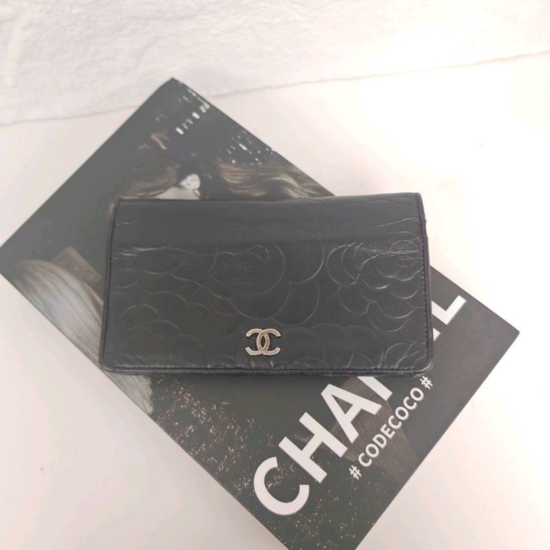 Chanel 經典 黑色 羊皮 大號 銀扣山茶花-0