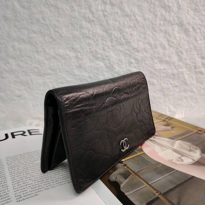 Chanel 經典 黑色 羊皮 大號 銀扣山茶花-4