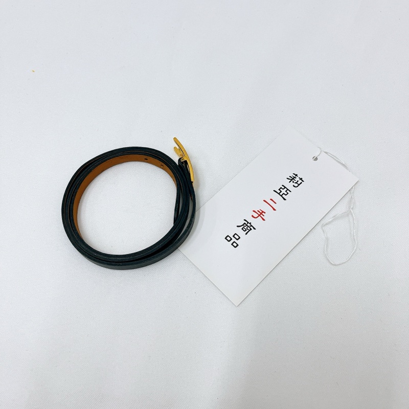 莉亞精品♡ Hermes H黑皮革2用手環/頸圈 框框R 裸件 二手美品-6