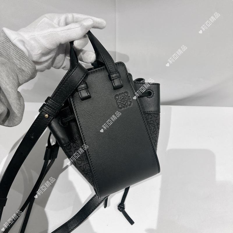 莉亞精品♡Loewe mini吊床包 黑 二手美包-3