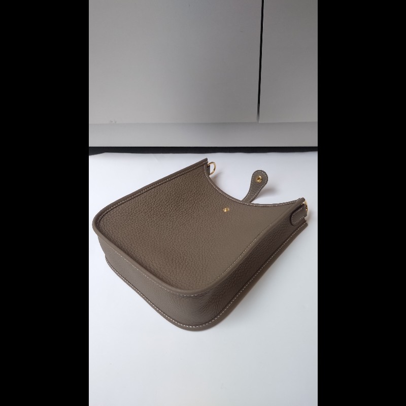 Hermes 金釦灰皮 mini evelyne 17-11