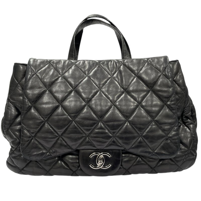 CHANEL 香奈兒 DOUBLE FACE 雙面肩背包 皮革 黑色 銀釦-1