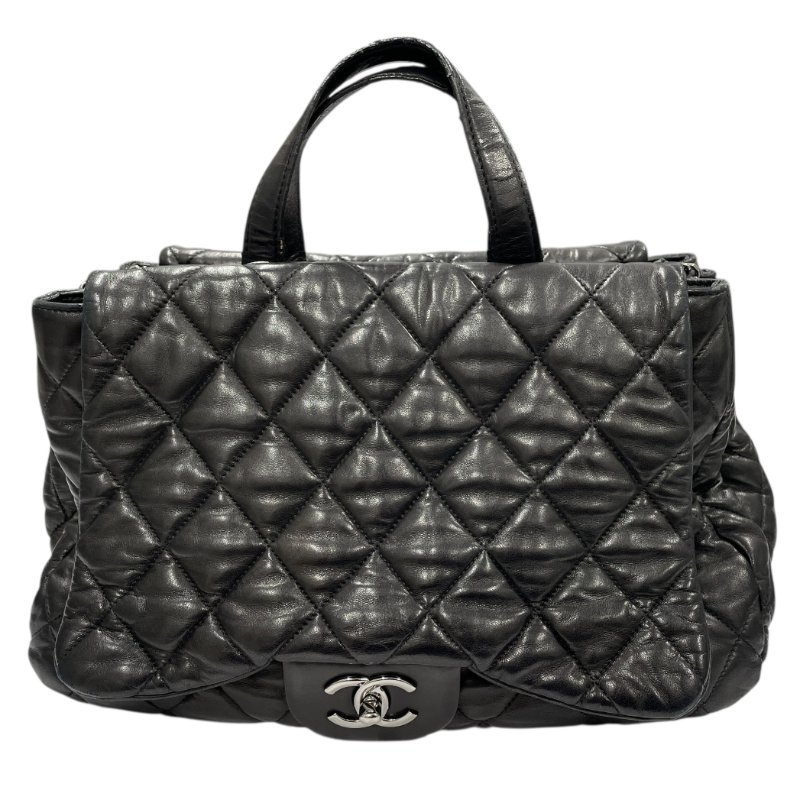 CHANEL 香奈兒 DOUBLE FACE 雙面肩背包 皮革 黑色 銀釦-2