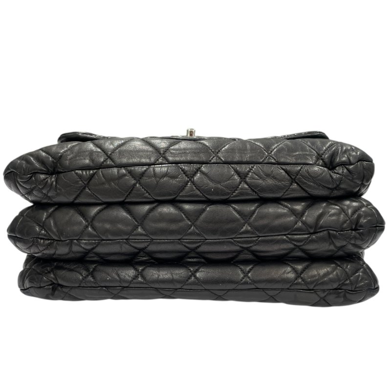 CHANEL 香奈兒 DOUBLE FACE 雙面肩背包 皮革 黑色 銀釦-5