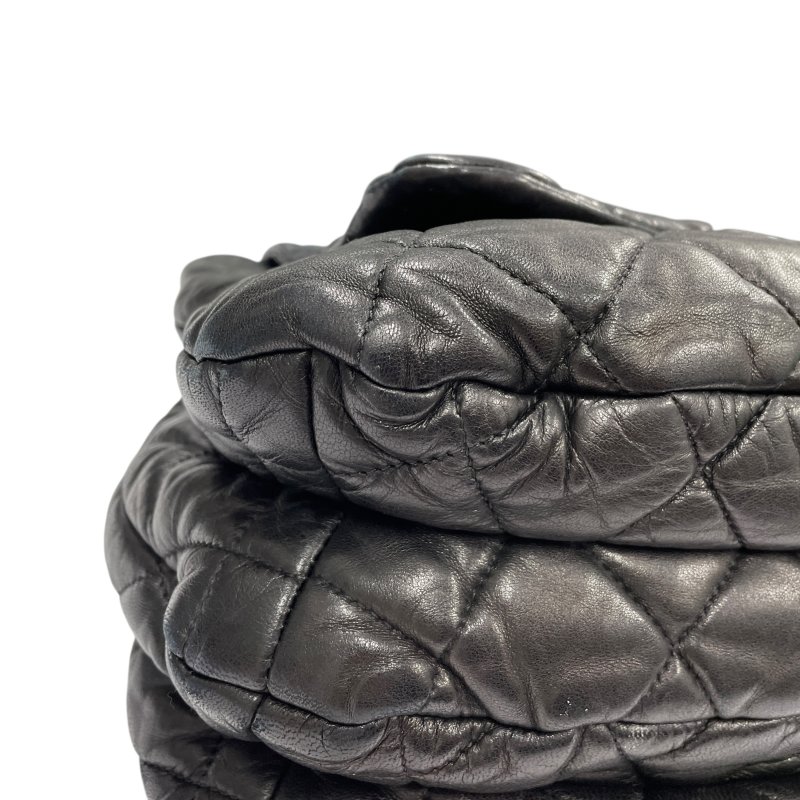 CHANEL 香奈兒 DOUBLE FACE 雙面肩背包 皮革 黑色 銀釦-6