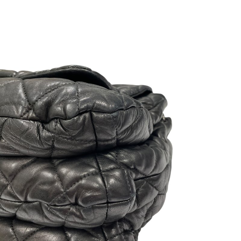 CHANEL 香奈兒 DOUBLE FACE 雙面肩背包 皮革 黑色 銀釦-7