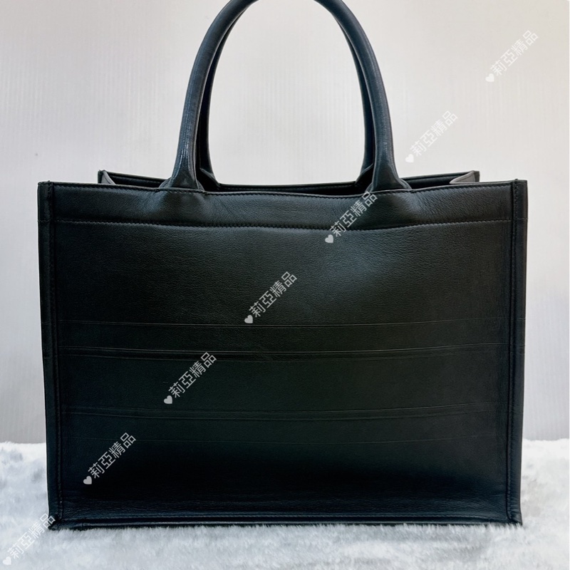 莉亞精品♡ Dior 黑皮革托特包 二手美品-3