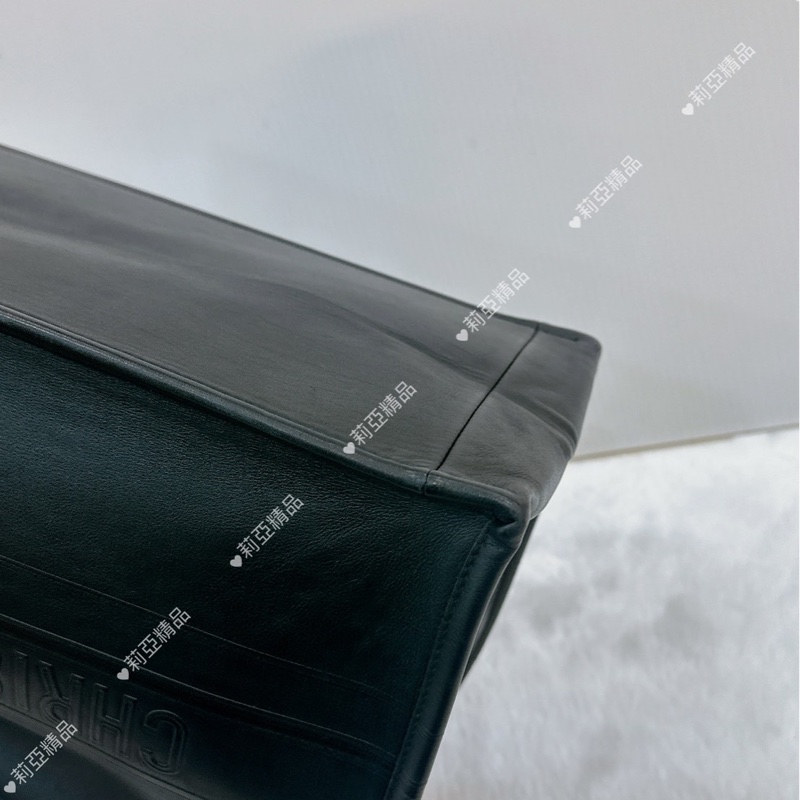 莉亞精品♡ Dior 黑皮革托特包 二手美品-6