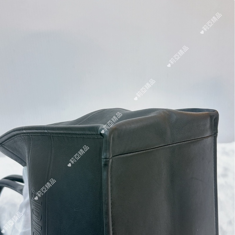 莉亞精品♡ Dior 黑皮革托特包 二手美品-8