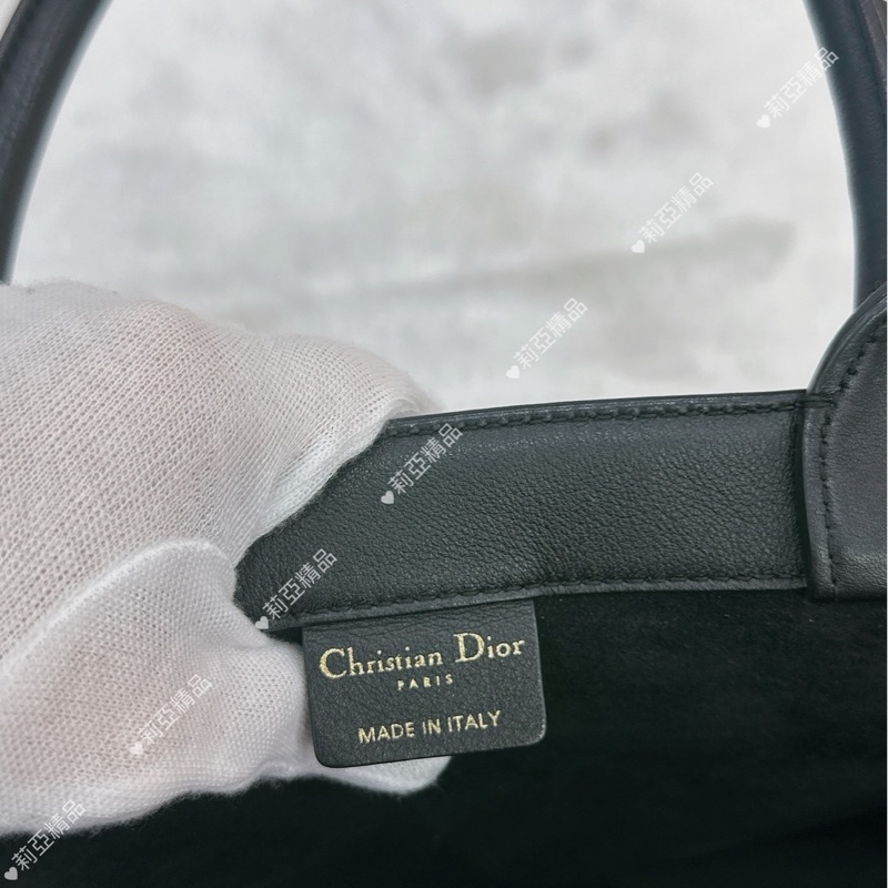 莉亞精品♡ Dior 黑皮革托特包 二手美品-11