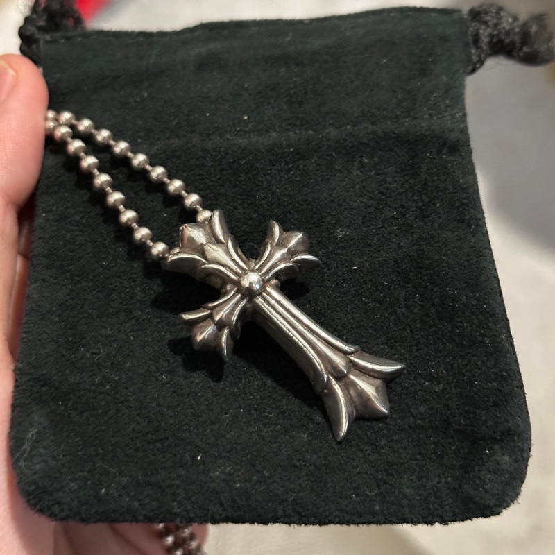 克羅心 Chrome hearts 雙層十字 中號 墜飾 吊墜-0