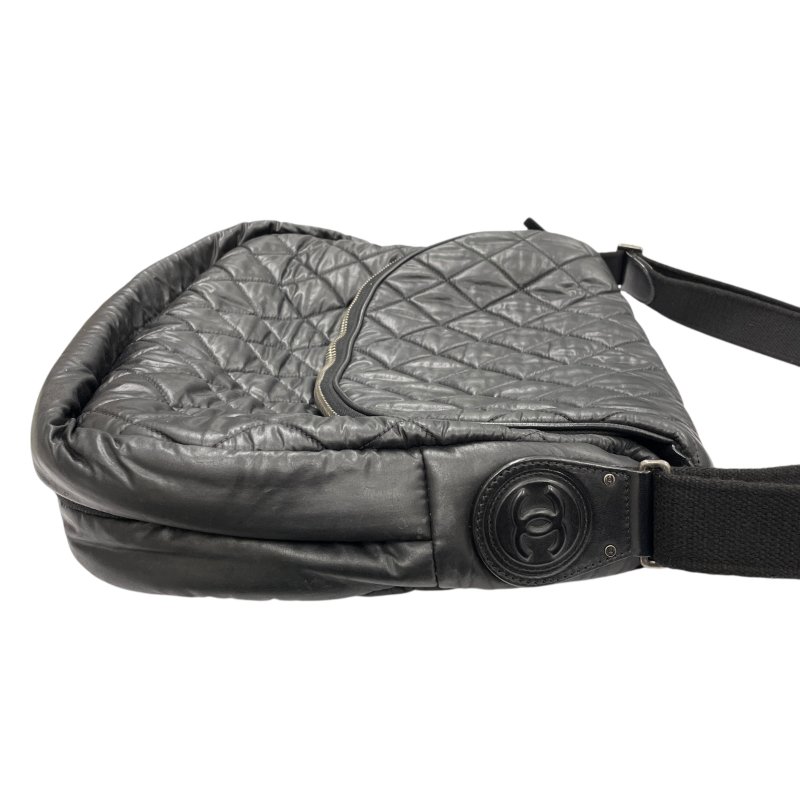 CHANEL 香奈兒 Coco Cocoon側背包 旅行包 尼龍 黑色 銀釦-3