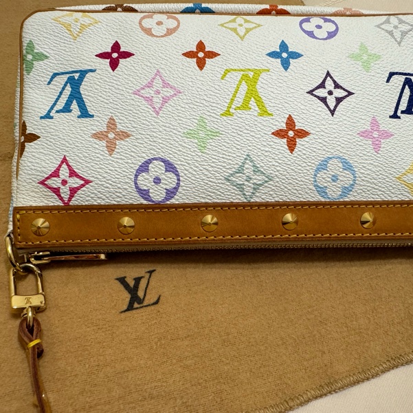 耶誕跨年優惠中🎄LV村上隆白三彩麻將包/LV麻將包/LV卯釘麻將包 Louis Vuitton/路易威登/LV Vintage/LV中古包/LV肩背包-9