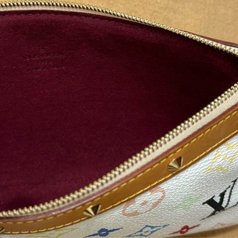 耶誕跨年優惠中🎄LV村上隆白三彩麻將包/LV麻將包/LV卯釘麻將包 Louis Vuitton/路易威登/LV Vintage/LV中古包/LV肩背包-24