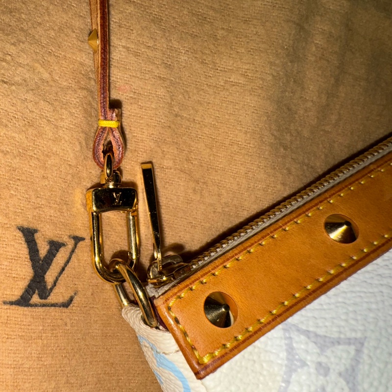 耶誕跨年優惠中🎄LV村上隆白三彩麻將包/LV麻將包/LV卯釘麻將包 Louis Vuitton/路易威登/LV Vintage/LV中古包/LV肩背包-29
