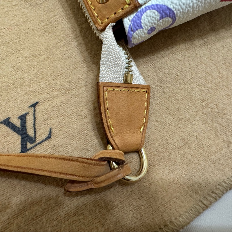耶誕跨年優惠中🎄LV村上隆白三彩麻將包/LV麻將包/LV卯釘麻將包 Louis Vuitton/路易威登/LV Vintage/LV中古包/LV肩背包-31