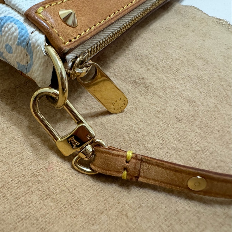 耶誕跨年優惠中🎄LV村上隆白三彩麻將包/LV麻將包/LV卯釘麻將包 Louis Vuitton/路易威登/LV Vintage/LV中古包/LV肩背包-32