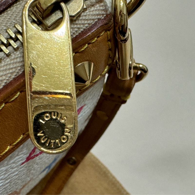 耶誕跨年優惠中🎄LV村上隆白三彩麻將包/LV麻將包/LV卯釘麻將包 Louis Vuitton/路易威登/LV Vintage/LV中古包/LV肩背包-36