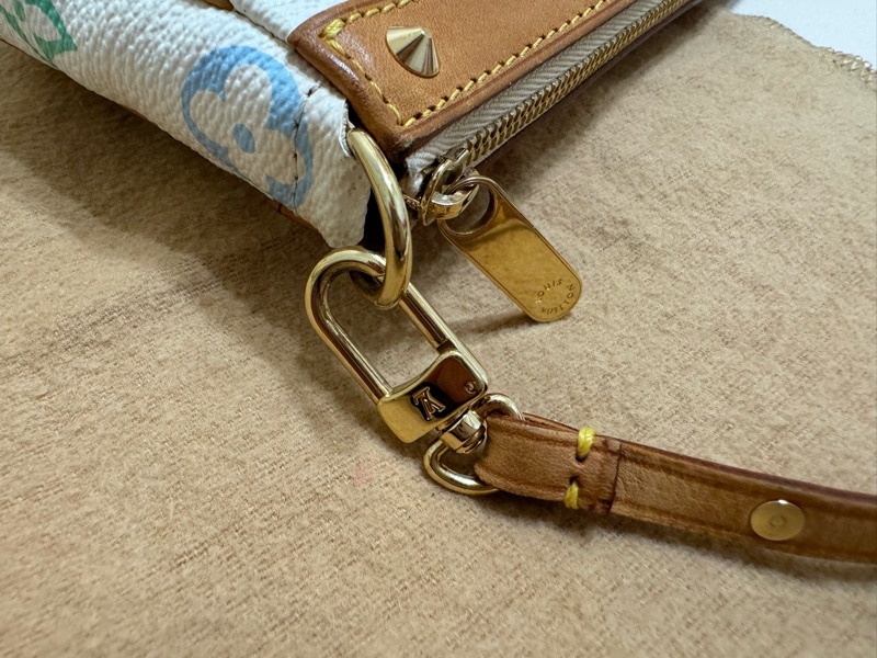 耶誕跨年優惠中🎄LV村上隆白三彩麻將包/LV麻將包/LV卯釘麻將包 Louis Vuitton/路易威登/LV Vintage/LV中古包/LV肩背包-38