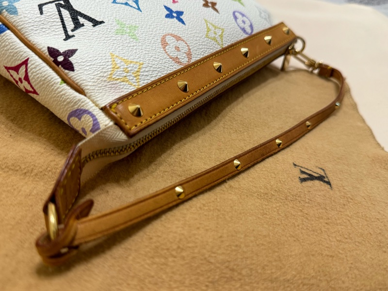 耶誕跨年優惠中🎄LV村上隆白三彩麻將包/LV麻將包/LV卯釘麻將包 Louis Vuitton/路易威登/LV Vintage/LV中古包/LV肩背包-43