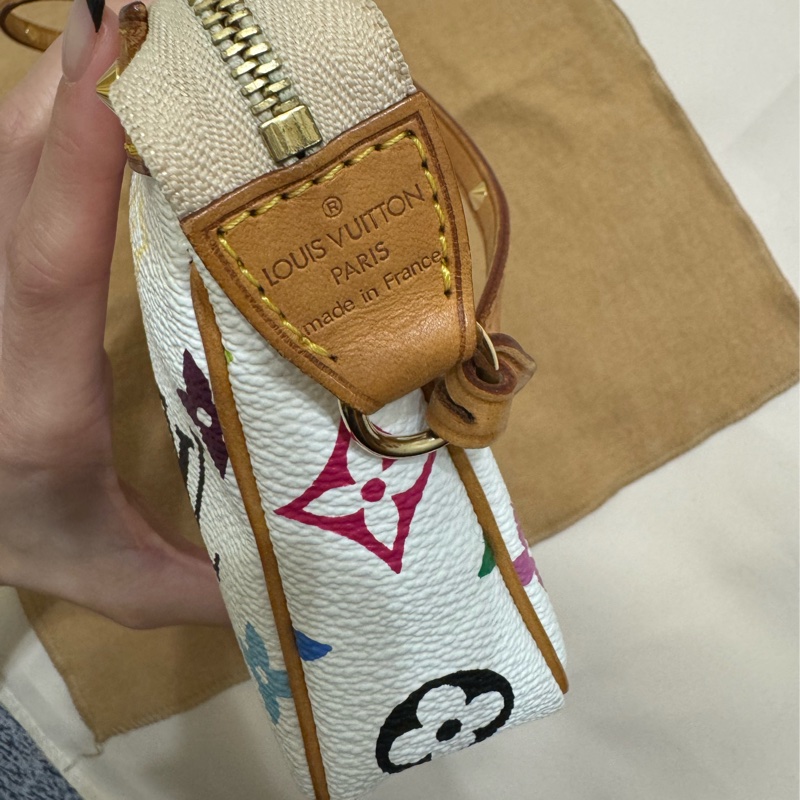 耶誕跨年優惠中🎄LV村上隆白三彩麻將包/LV麻將包/LV卯釘麻將包 Louis Vuitton/路易威登/LV Vintage/LV中古包/LV肩背包-47