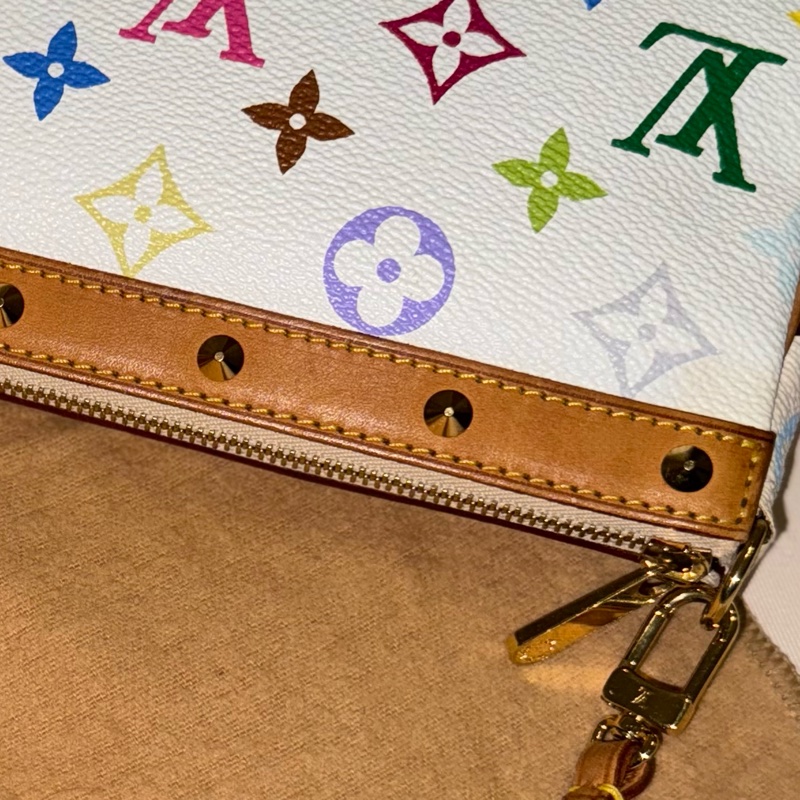 耶誕跨年優惠中🎄LV村上隆白三彩麻將包/LV麻將包/LV卯釘麻將包 Louis Vuitton/路易威登/LV Vintage/LV中古包/LV肩背包-51