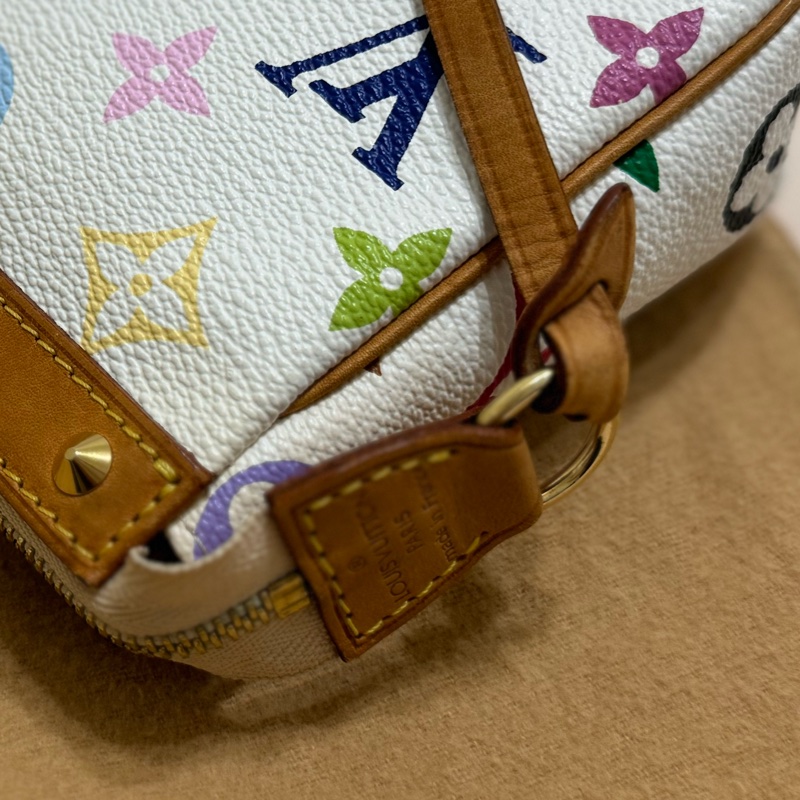 耶誕跨年優惠中🎄LV村上隆白三彩麻將包/LV麻將包/LV卯釘麻將包 Louis Vuitton/路易威登/LV Vintage/LV中古包/LV肩背包-52