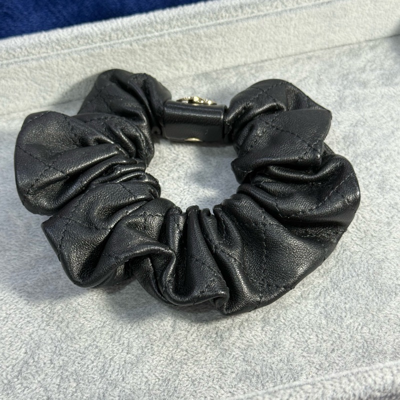 香奈兒髮圈 Chanel雙C Loge皮革髮圈  大腸圈-3