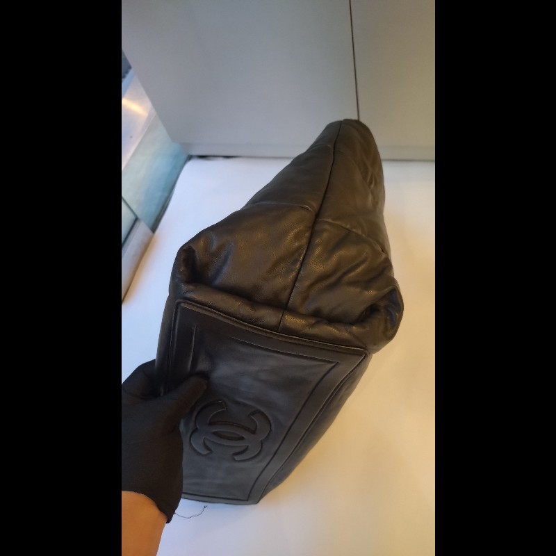 Chanel 黑拼暗紅皮革雙面托特包 cocoon tote-5