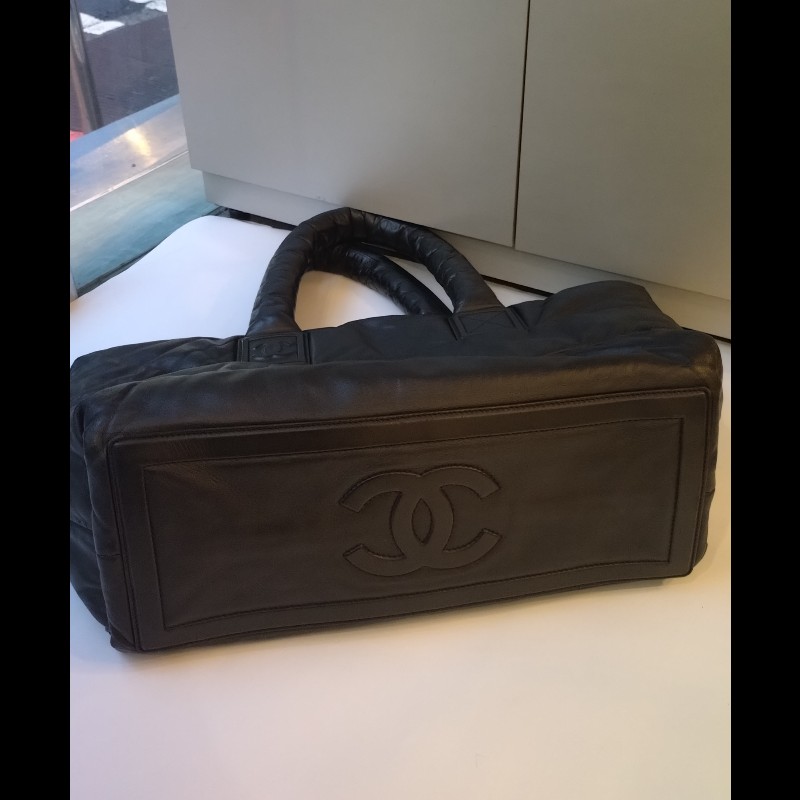 Chanel 黑拼暗紅皮革雙面托特包 cocoon tote-6