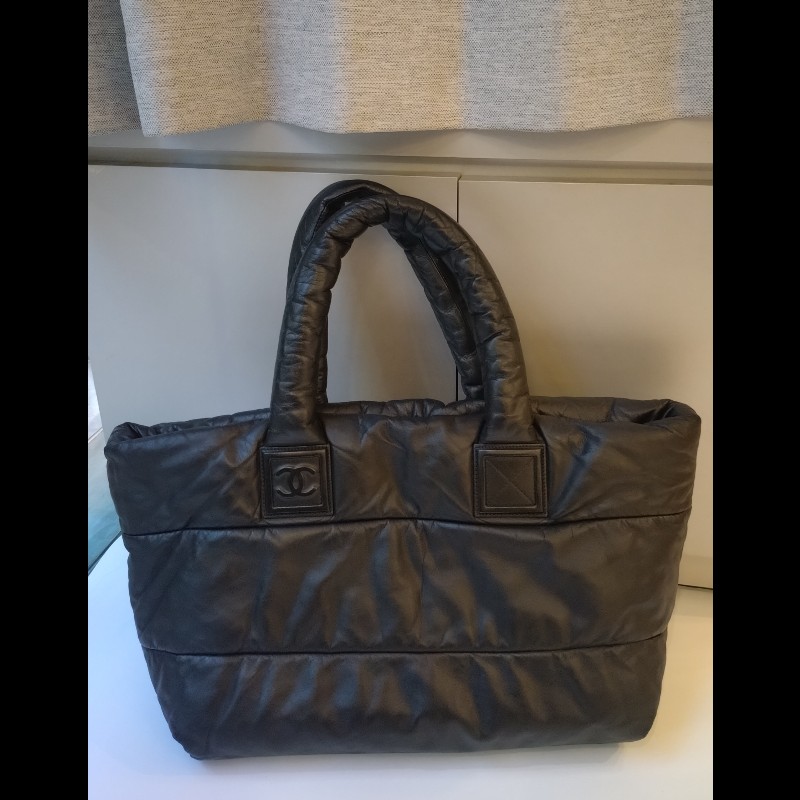 Chanel 黑拼暗紅皮革雙面托特包 cocoon tote-10