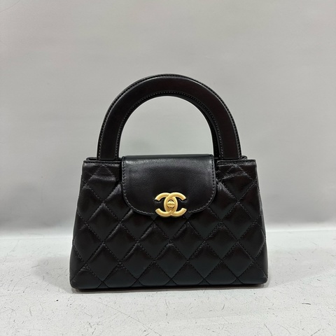 chanel AS4416 黑羊皮金釦Kelly 斜背包
