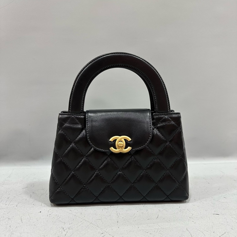 chanel AS4416 黑羊皮金釦Kelly 斜背包-0