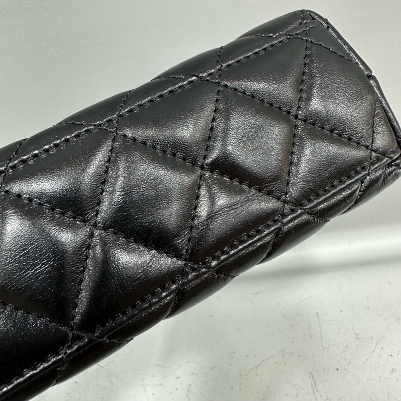 chanel AS4416 黑羊皮金釦Kelly 斜背包-9