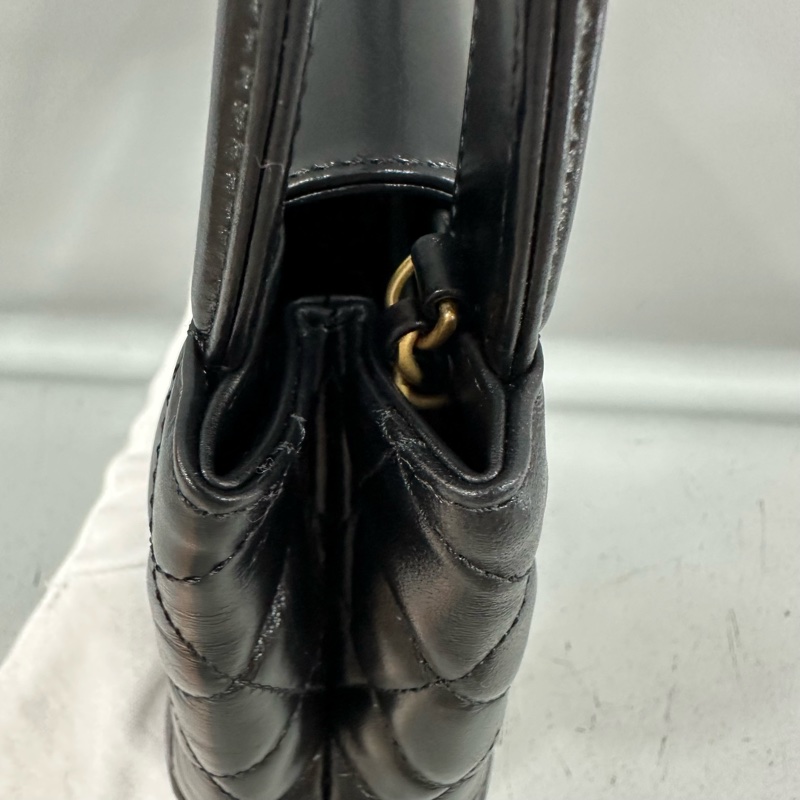 chanel AS4416 黑羊皮金釦Kelly 斜背包-10