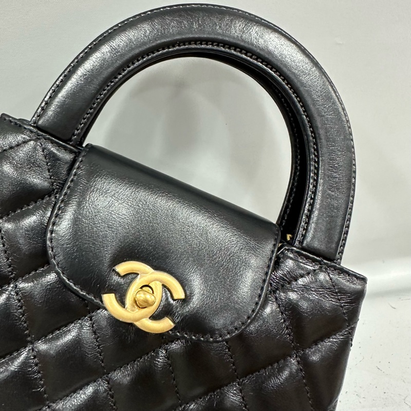 chanel AS4416 黑羊皮金釦Kelly 斜背包-12