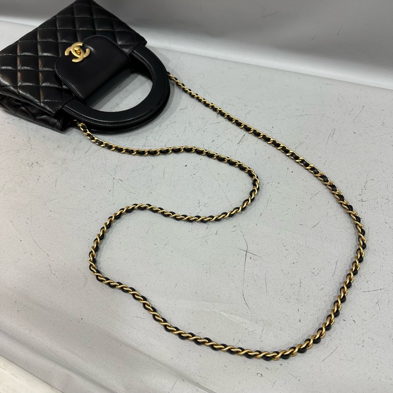 chanel AS4416 黑羊皮金釦Kelly 斜背包-25