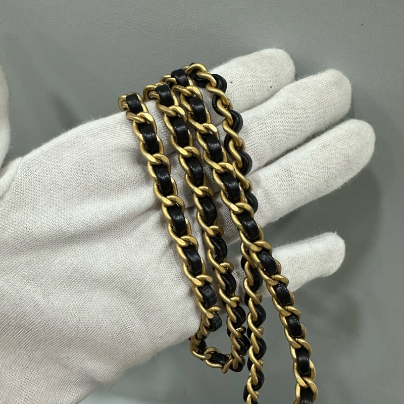 chanel AS4416 黑羊皮金釦Kelly 斜背包-26