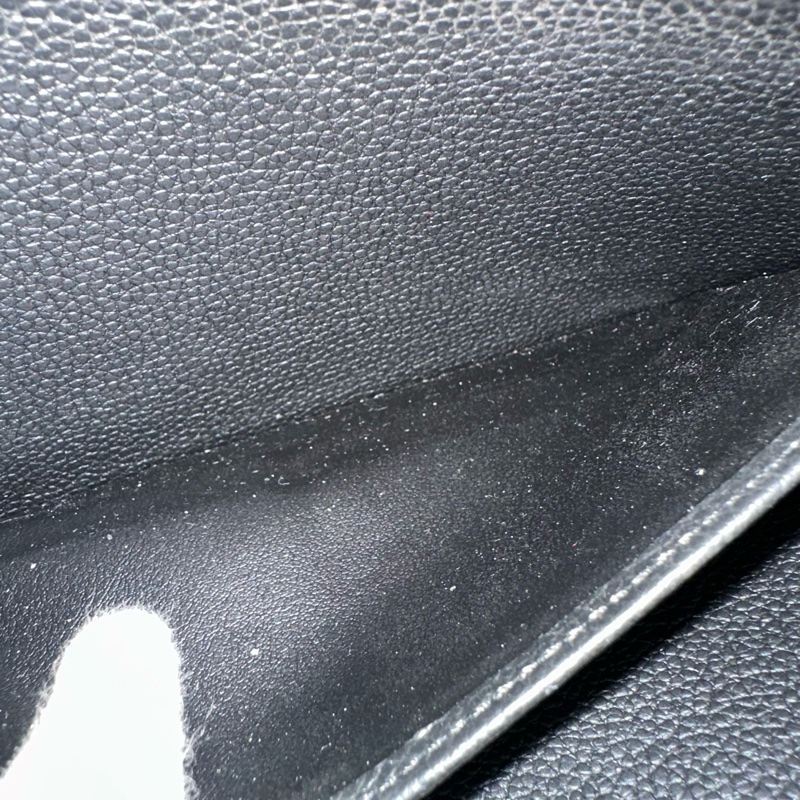 LV M61864 黑牛皮壓紋金釦拉鏈長夾-30